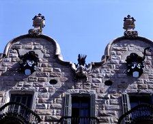 Detail of the façade of the house 'Can Calvet', at Caspe Street in Barcelona, 1898-1900, designed…