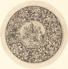 Circular Ornament with Musicians Playing near a Well, c. 1495/1503. Creator: Israhel van Meckenem.