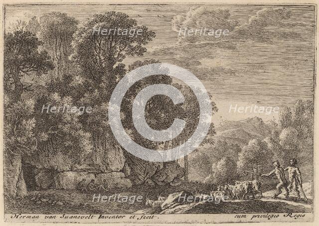 Two Satyrs Tending a Flock of Goats. Creator: Herman van Swanevelt.