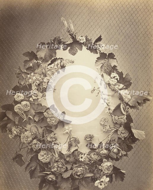Untitled [wreath], c. 1864.  Creator: Charles Aubry.
