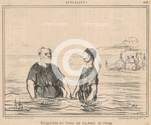 Réapparition des tritons sur le bord de l'Océan, c1850s. Creator: Honore Daumier.