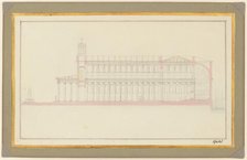 Longitudinal Section of a Cathedral for Berlin, 1827. Creator: Karl Friedrich Schinkel.