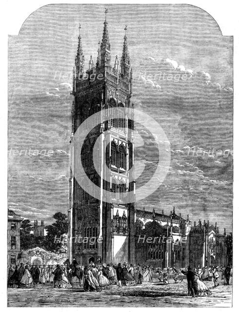 Inauguration of the new tower of St. Mary Magdelene's Church, Taunton, 1862. Creator: Unknown.
