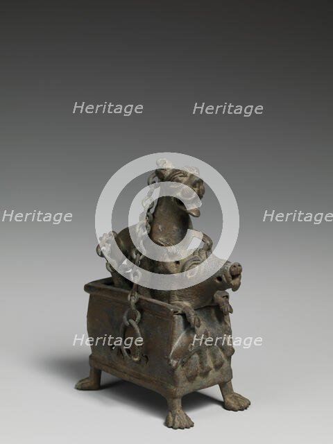 Censer with a Lioness Hunting a Boar, Coptic, 6th-7th century. Creator: Unknown.