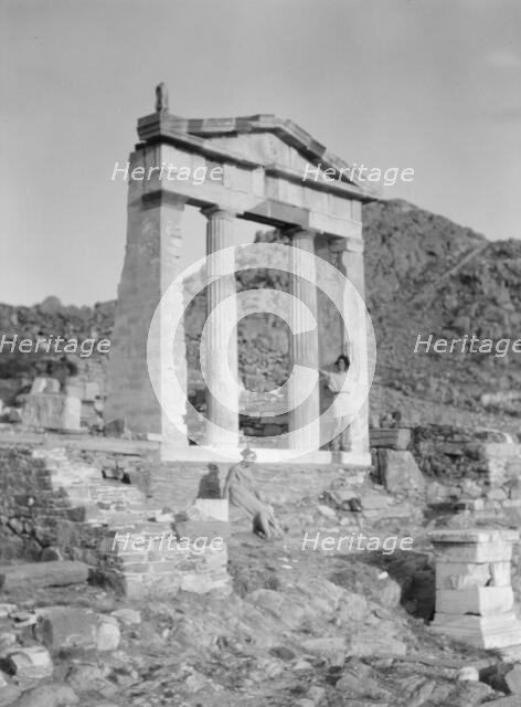 Kanellos dance group at ancient sites in Greece, 1929 Creator: Arnold Genthe.