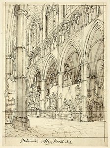 Study for Westminster Abbey, from Microcosm of London, c. 1809. Creator: Augustus Charles Pugin.