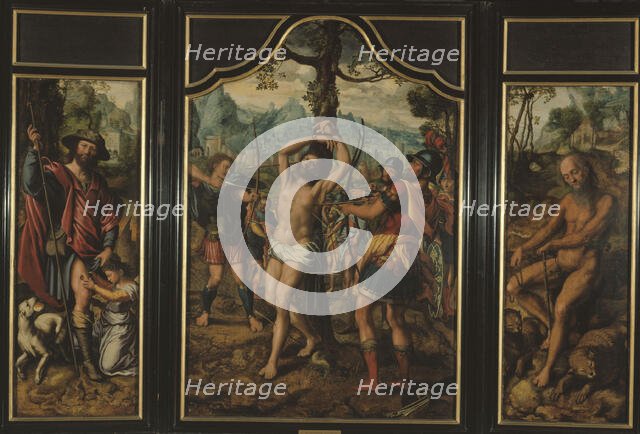 Triptych of the martyrdom of Saint Sebastian (central panel)..., between 1525 and 1566. Creator: Jan Sanders van Hemessen.