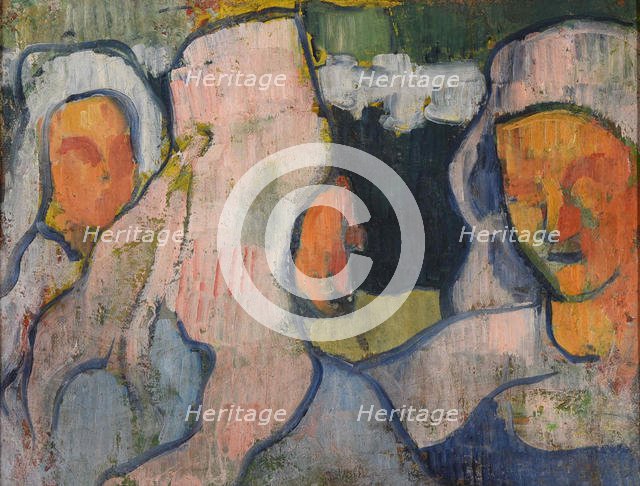 Trois Bretonnes en coiffe de deuil, 1888. Creator: Bernard, Émile (1868-1941).