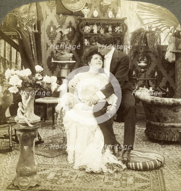 'George Greatly Admires Ethel's Beautiful Complexion'.Artist: Underwood & Underwood