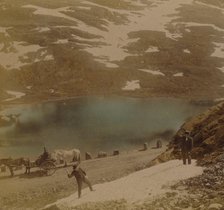 'Travellers with July snowballs, on road over the Haukeli mountains, Norway', Artists: Elmer Underwood, Bert Elias Underwood.
