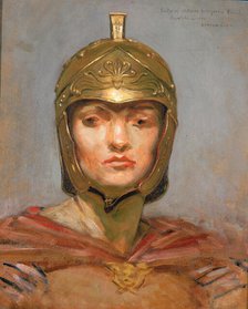 Study for Mural for Appellate Court Building, New York; "Statute Law", Helmet for Figure of "Force", Creator: Kenyon Cox.