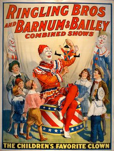 Ringling Bros and Barnum & Bailey combined shows circus poster, c1920. Creator: Strobridge Lithographing Company.