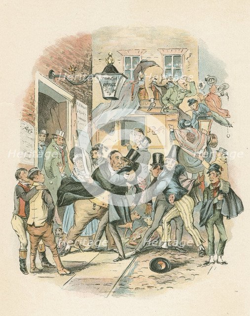 Scene from Nicholas Nickelby by Charles Dickens, 1838-1839. Artist: Hablot Knight Browne