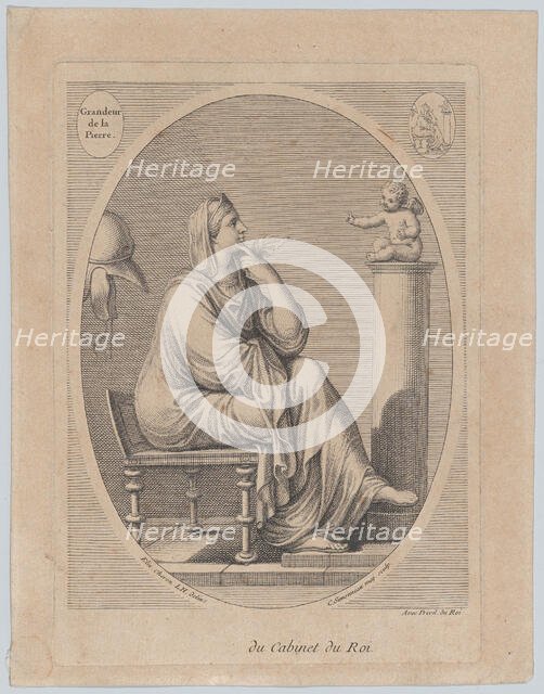 Grandeur de la pierre, after Eliz. Cheron, 1665-1728. Creator: Charles-Louis Simonneau.