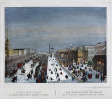 Russian Ice Mountain on the Admiralty Square in St. Petersburg, 1850s.