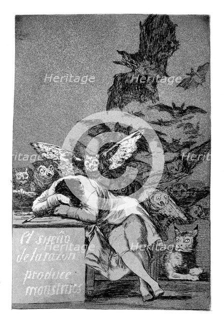 'The sleep of reason produces monsters', 1799. Artist: Francisco Goya