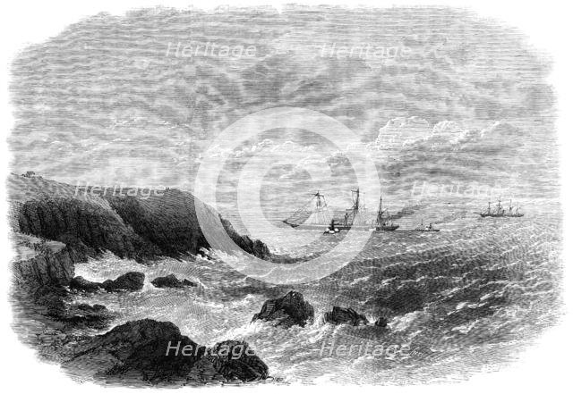 The City of New York steam-ship on Daunt’s Rock, at the entrance of Queenstown Harbour, 1864. Creator: Smyth.