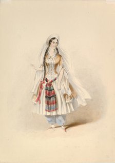 Costume Study for Blonde in the "Abduction from the Seraglio" by W.A. Mozart, ca. 1830-50. Creator: Johann Georg Christoph Fries.