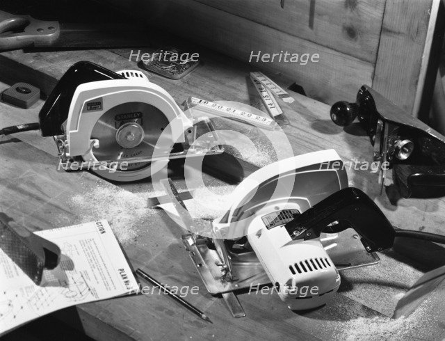 Publicity shot for Stanley circular saws, 1965. Artist: Michael Walters