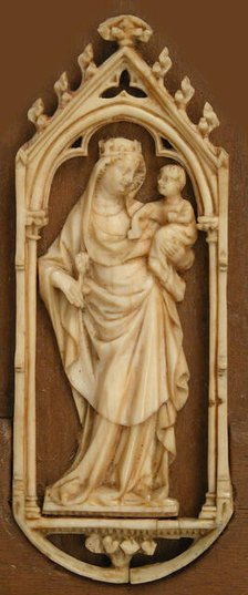 Plaque with Virgin and Child, French, 14th century. Creator: Unknown.