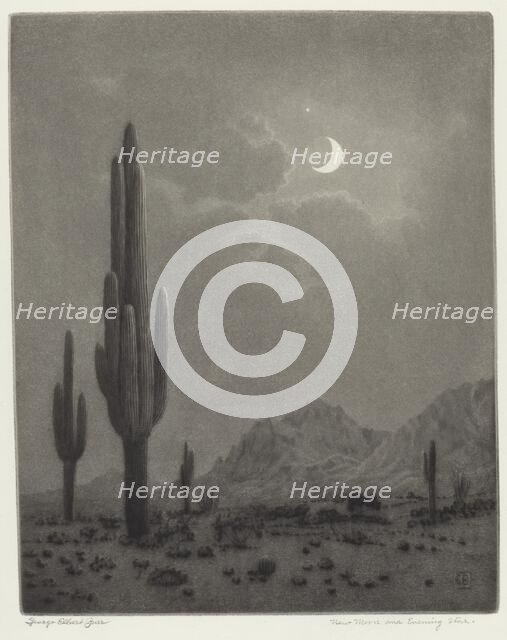 New Moon and Evening Star, c. 1932. Creator: George Elbert Burr.