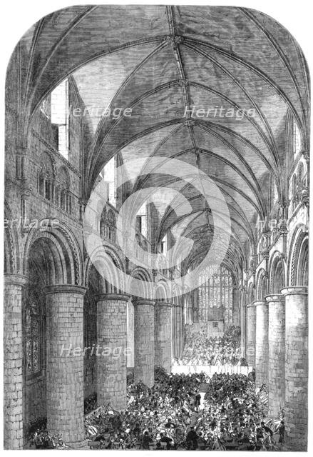 The Gloucester Music Festival: the nave of the Cathedral looking west, 1865. Creator: Unknown.
