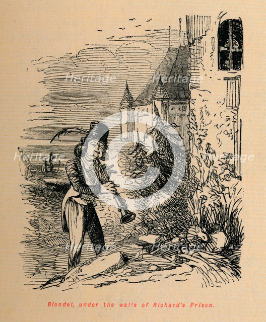 'Blondel, under the walls of Richard's Prison', c1860, (c1860). Creator: John Leech.