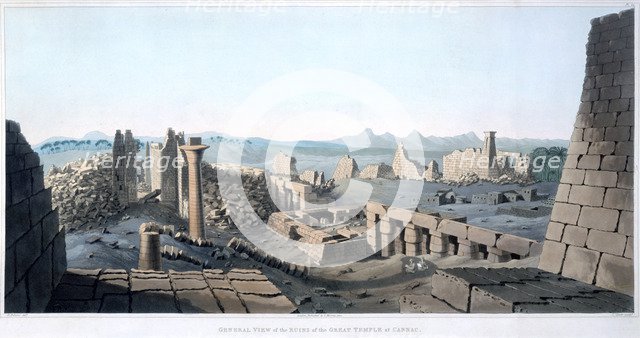 General View of the Ruins of the Great Temple at Carnac', Egypt, 1820. Artist: I Clark