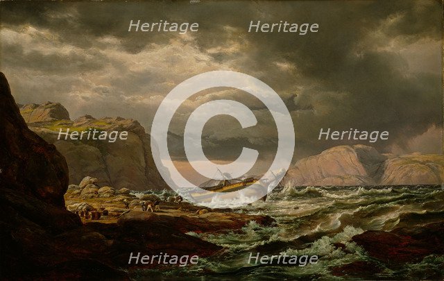 Shipwreck on the Norwegian Coast. Artist: Dahl, Johan Christian Clausen (1788-1857)