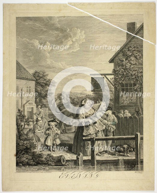 Evening, plate three from The Four Times of Day, May 1738. Creator: Bernard Baron.