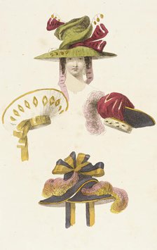 Fashion Plate (Head Dresses), 1828. Creator: Rudolph Ackermann.