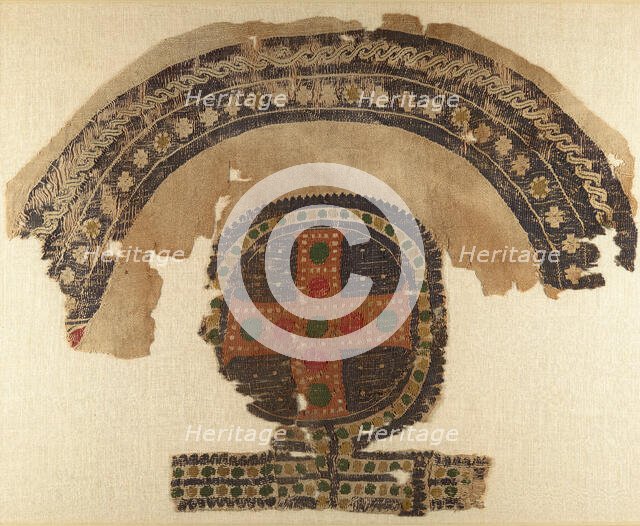 Fragment with an Arch and a Gemmed Cross, Byzantine, 5th-6th century. Creator: Unknown.