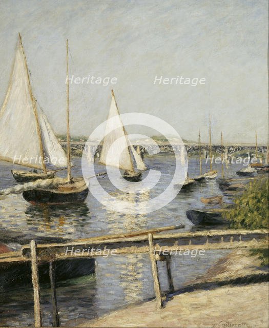 Sailing Boats at Argenteuil, c. 1888. Artist: Caillebotte, Gustave (1848-1894)