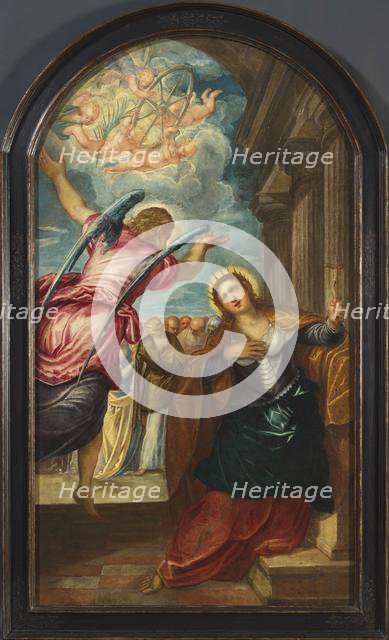 The Angel foretelling Saint Catherine of Alexandria of her martyrdom, 1570s. Creator: Tintoretto, Jacopo (1518-1594).