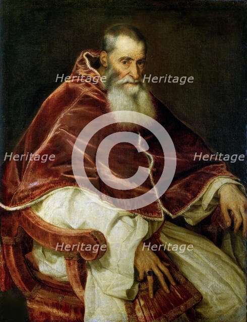 Portrait of Pope Paul III, 1543. Creator: Titian (1488-1576).