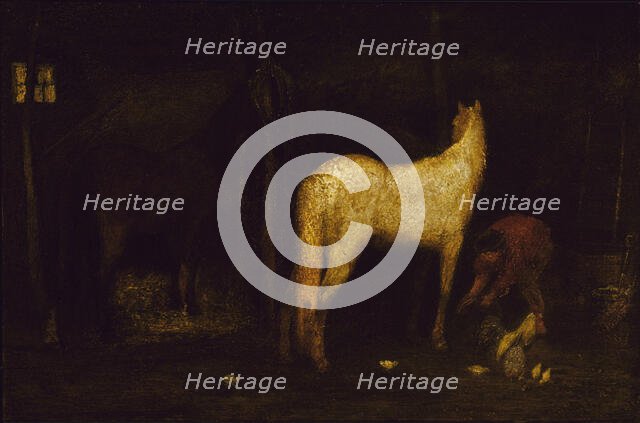 In the Stable, before 1911. Creator: Albert Pinkham Ryder.
