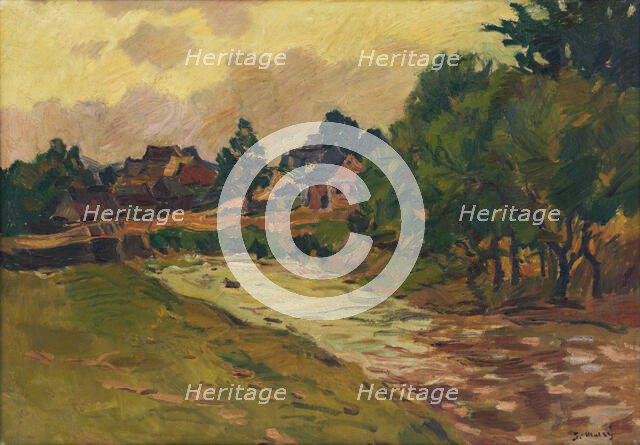 View of Vazec from the Vazec Brook, 1923. Creator: Gustav Mally.
