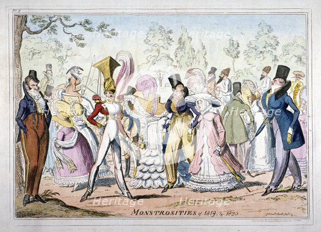 'Monstrosities of 1819, and 1820', 1835.                                       Artist: George Cruikshank