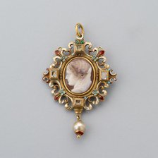 Two-Sided Pendant with Cameo showing Juno and Minerva, Europe, 19th century. Creator: Unknown.