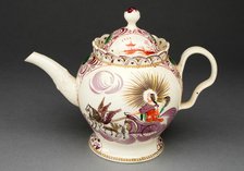 Teapot Depicting Aurora in a Chariot, Leeds, c. 1780. Creator: Unknown.