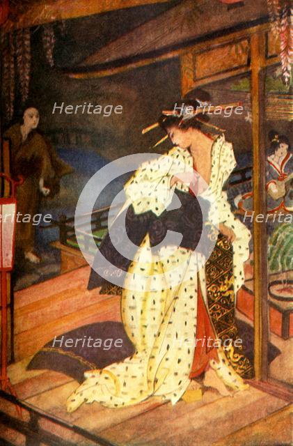 'Kiyo and the Priest', 1912. Creator: Evelyn Paul.