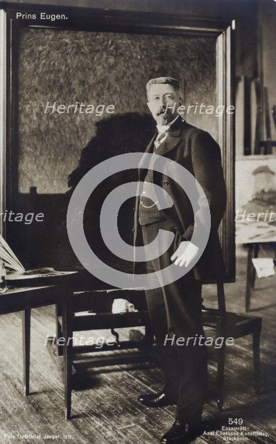 Prince Eugen of Sweden, in front of his easel in his home, Waldemarsudde, Stockholm, 1911. Artist: Hofatelier Jaeger