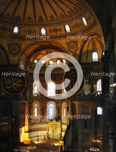 Interior, Hagia Sophia, Istanbul, Turkey, 2013.  Creator: LTL.