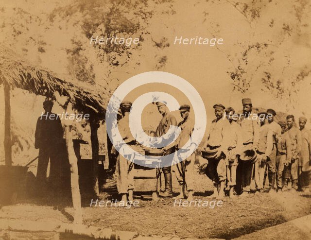 Exiled Convicts Waiting for Lunch While Working in the Taiga, 1880-1899. Creator: Innokenty Ignatievich Pavlovsky.