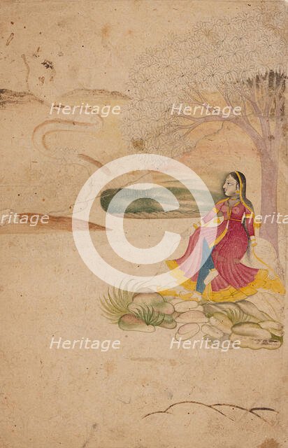 A Woman Under a Tree, Late 18th century. Creator: Unknown.