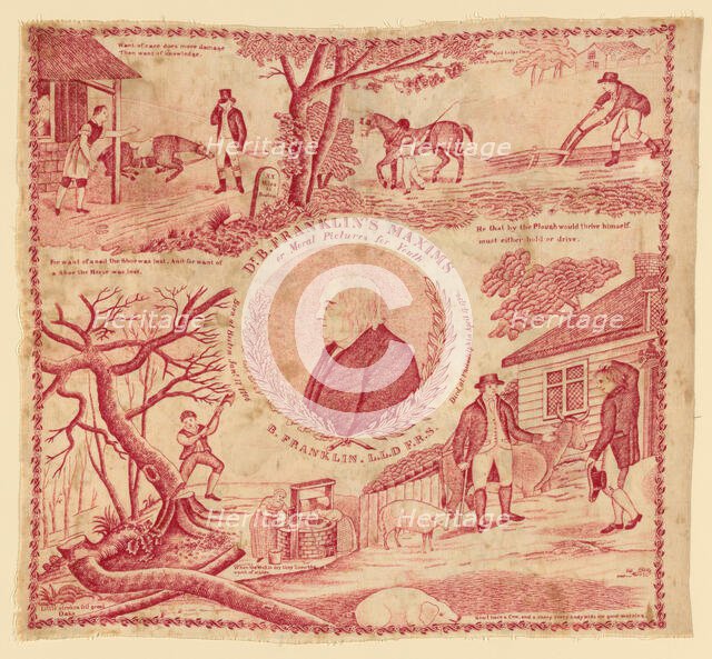 Handkerchief, England, c. 1795. Creator: Unknown.