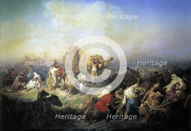 The Military Road Between Sevastopol and Simferopol in the Time of the Crimean War, 1858.  Creator: Filippov, Konstantin Nikolayevich (1830-1878).