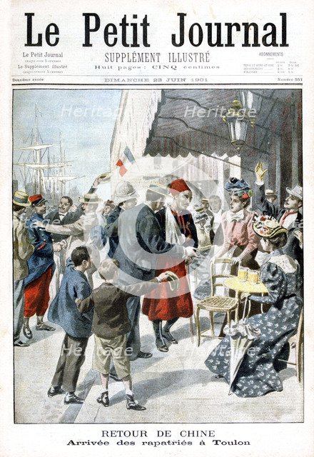 Return from China, Arrival of repatriate, Toulon, 1901. Artist: Unknown