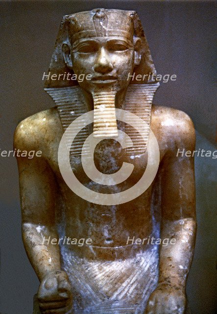 Chephren statue made in alabaster.