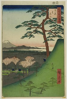 Original Fuji, Meguro (Meguro Moto-Fuji), from the series "One Hundred Famous...", 1857. Creator: Ando Hiroshige.